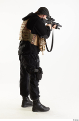 Whole Body Weapons-Rifle Man Pose with machine rifle White Army Athletic Bearded Studio photo references